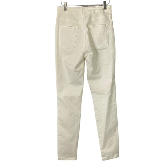 J Brand Natasha Sky High Skinny Jeans Sailor Blanc High Rise Button Fly Size 26 - Picture 2 of 12